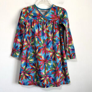 Hanna Andersson Floral Girls Dress‎ 140 Size 10 Pullover Colorful Spring Party
